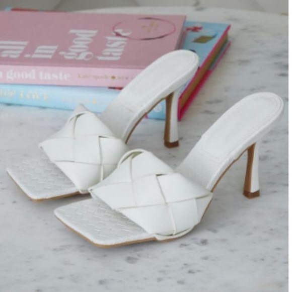 Woven Square Toe Mules – Nude - Picture 10 of 11